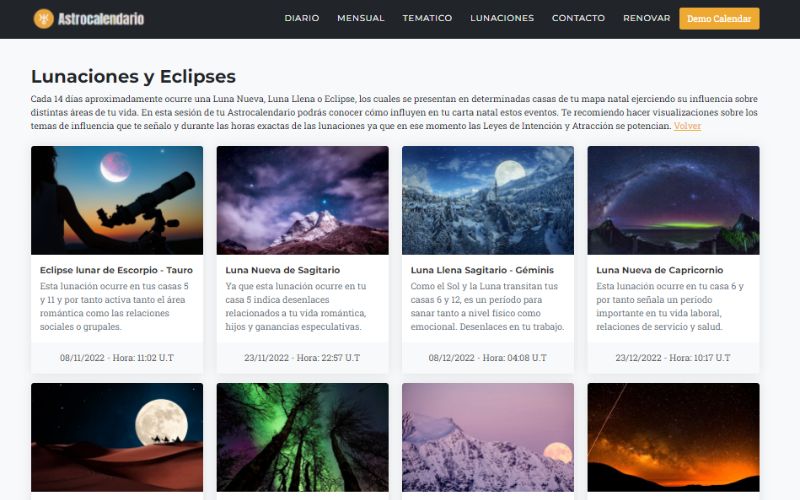 Análisis de la influencia de las lunaciones y eclipses